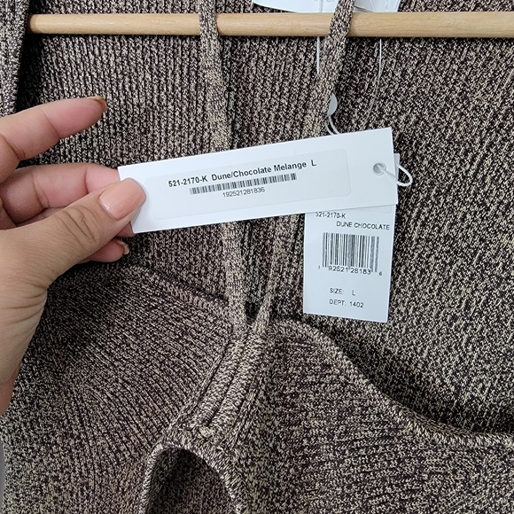 Jonathan Simkhai Alexia Top Chocolate Melange Dune Ribbed Cutout Size Large NWT - Picture 8 of 9